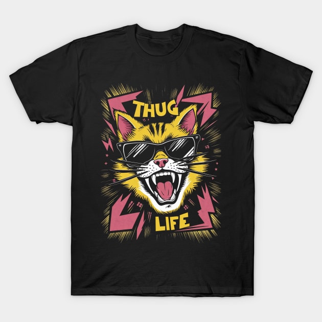 Cat Thug Life T-Shirt by PetODesigns